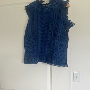 Sundance Navy Lace Sleeveless Blouse